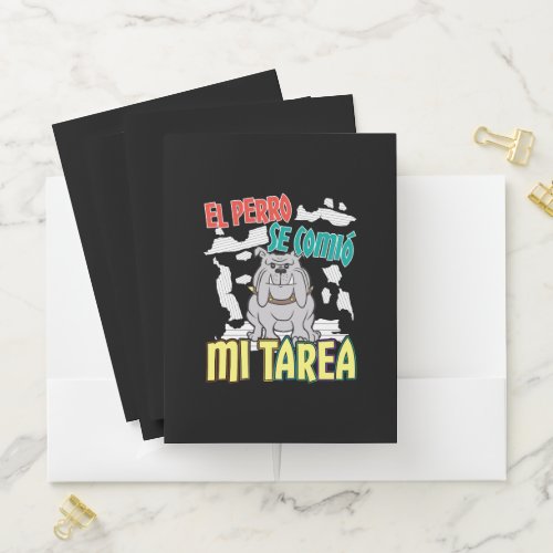 Spanish Dog Ate My Homework - Perro Tarea Pocket Folder