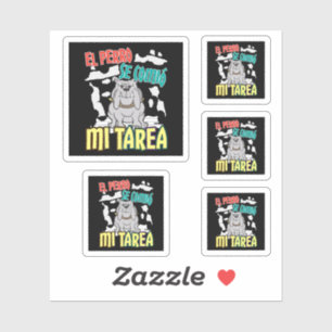 Spanish Dog Ate My Homework - Perro Tarea Sticker