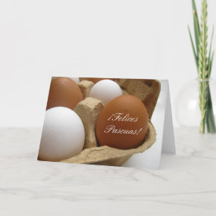 spanish easter egg greeting holiday card