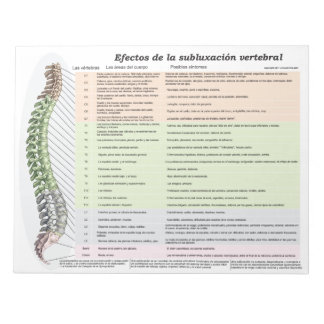 Spanish Effects of Spinal Subluxation Tear Off Not Notepad