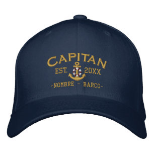 SPANISH El Capitan Captain Name and Year Embroidered Baseball Cap
