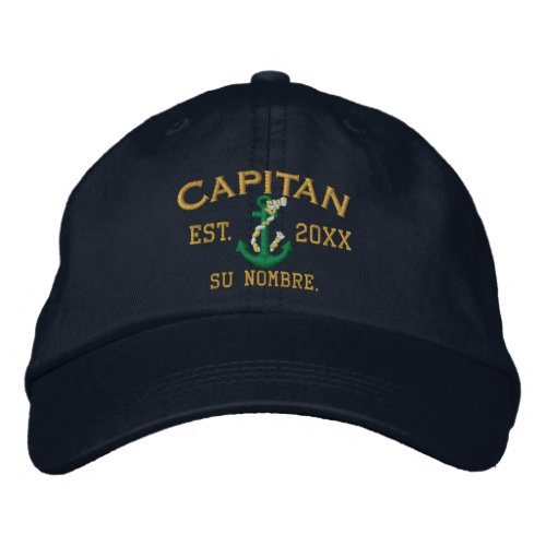 SPANISH El Capitan Green Gold Personalized Embroidered Baseball Cap