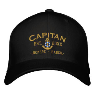 SPANISH El Capitan Nautical Personalized Embroidered Baseball Hat