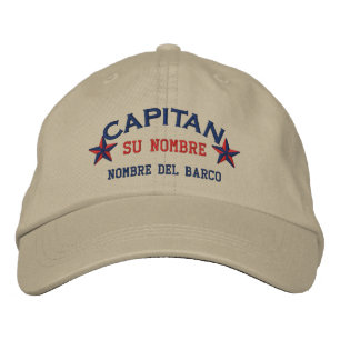 SPANISH El Capitan Nombre del barco y su nombre. Embroidered Baseball Hat