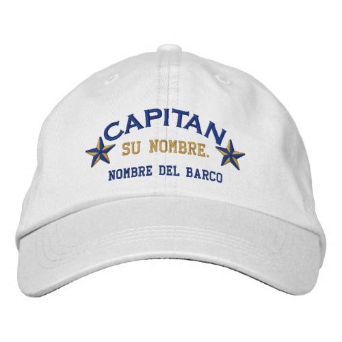SPANISH El Capitan Nombre del barco y su nombre Embroidered Baseball Hat