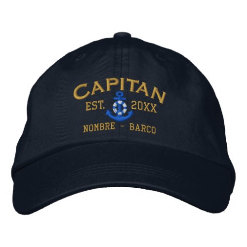 SPANISH El Capitan Style Easy to Personalize Embroidered Baseball Cap