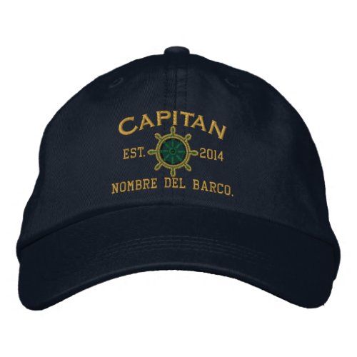 SPANISH El Capitan Su ubicacin Nombre del barco Embroidered Baseball Cap