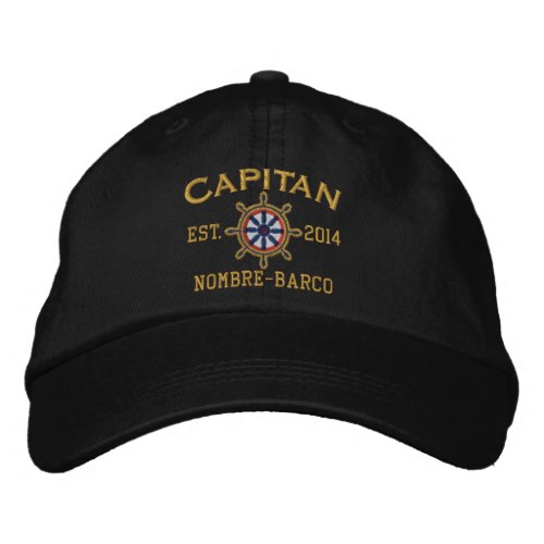 SPANISH El Capitan Su ubicacin Nombre del barco Embroidered Baseball Hat