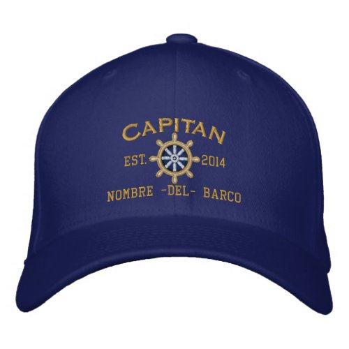 SPANISH El Capitan Su ubicacin Nombre del barco Embroidered Baseball Hat