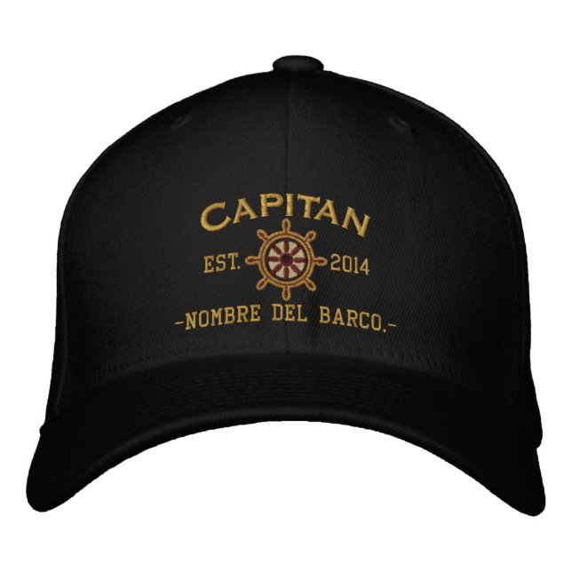 SPANISH El Capitan Su ubicación Nombre del barco. Embroidered Baseball Hat (Front)