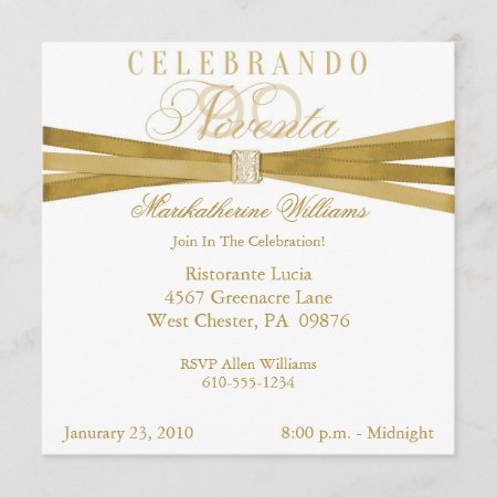Spanish Elegant 90th Birthday Party Invitations