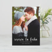 Spanish Elegant Vertical Photo Save the Date Card (Standing Front)