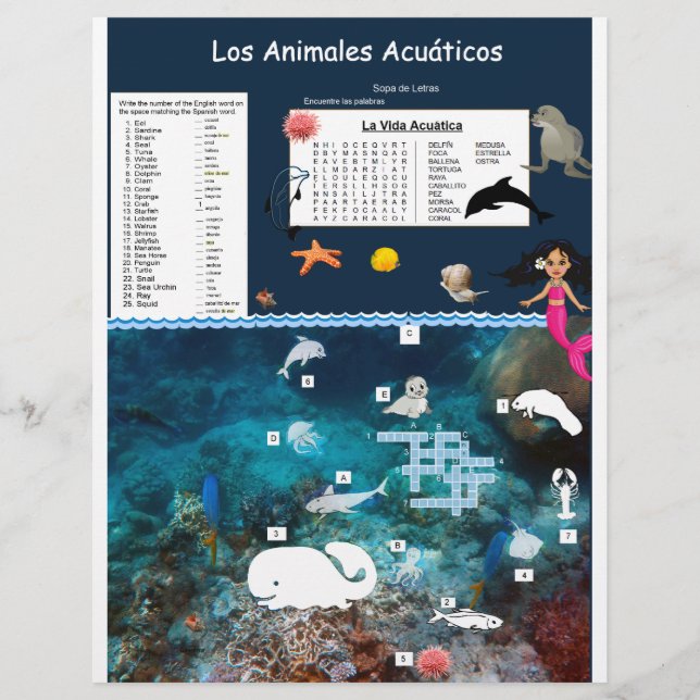 Spanish-English Bilingual Activity Page for Kids (Front)