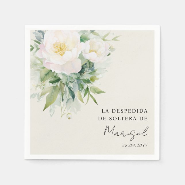 Spanish English Despedida de Soltera Bridal Shower Napkins (Front)