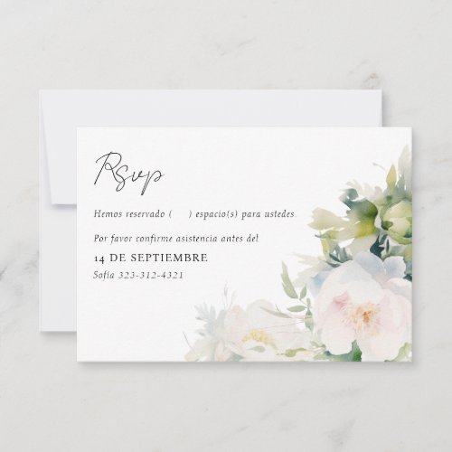 Spanish English Despedida de Soltera Bridal Shower RSVP Card