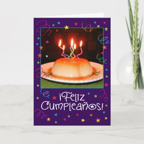 SpanishEnglish Flan_tastico Birthday Card