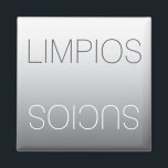 Spanish Español Modern Limpios Sucios Dishwasher Magnet<br><div class="desc">This Spanish clean or dirty dishwasher magnet in gray and white features "limpios" and "sucios" text in modern typography. Great for matching with a stainless steel dishwasher.</div>