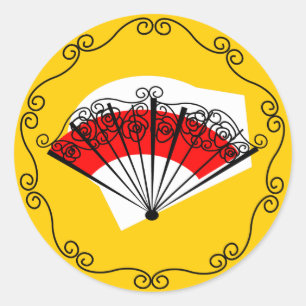 Spanish Fan Border sticker round