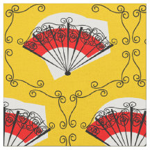 Spanish Fan corners fabric small print