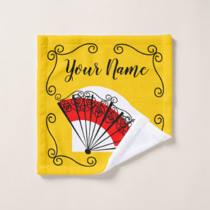 Spanish Fan Corners Name face cloth