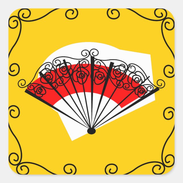 Spanish Fan Corners sticker square (Front)