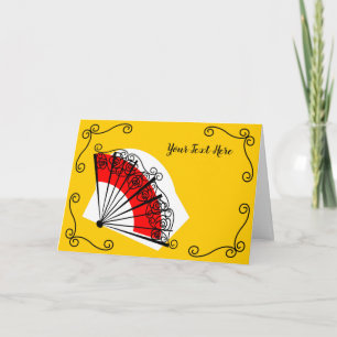Spanish Fan Corners Text landscape Holiday Card