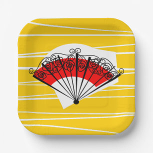 Spanish Fan square Paper Plates