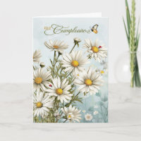 Spanish Feliz Cumpleanos Daisy Garden Birthday