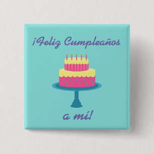 Spanish "Feliz cumpleaños" "Happy Birthday" Butto Button