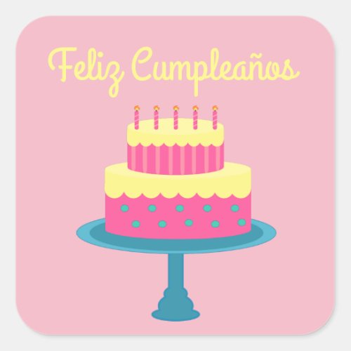 Spanish Feliz cumpleaos Happy Birthday Sticker