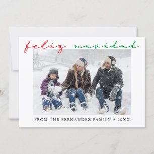 Spanish Feliz Navidad Minimal Photo Holiday Card