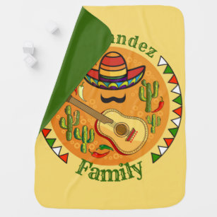 Spanish Fiesta Personalized NAME Fun Cinco De Mayo Baby Blanket