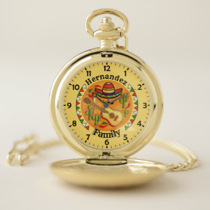 Spanish Fiesta Personalized NAME Fun Cinco De Mayo Pocket Watch