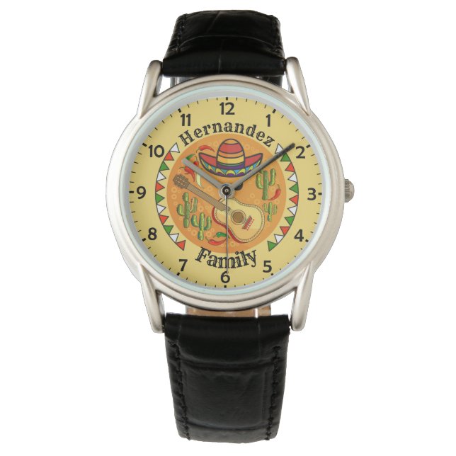 Spanish Fiesta Personalized NAME Fun Cinco De Mayo Watch (Front)