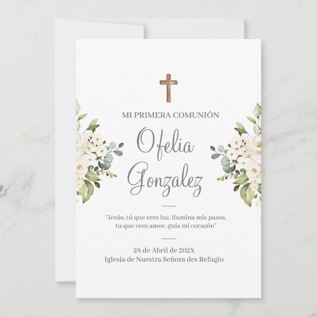 Spanish First Communion  Invitation (Front)
