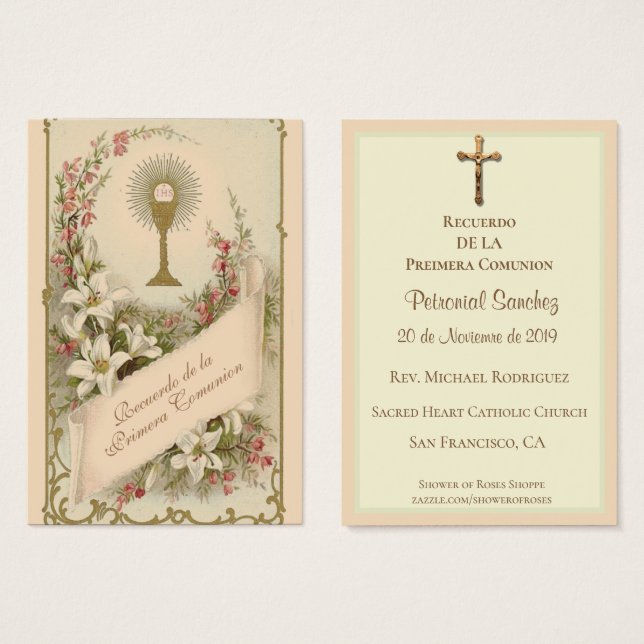 Spanish First Holy Communion Religious Catholic (Front & Back)