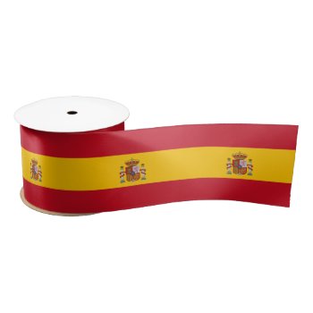 Spanish Flag 3" Satin Ribbon by pdphoto at Zazzle