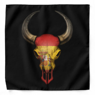 Spanish Flag Bull Skull Bandana