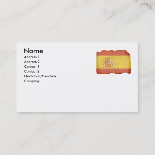 Spanish Flag Business Card Template
