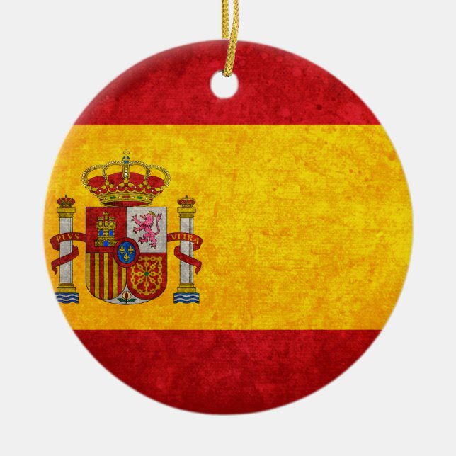 Spanish Flag Ceramic Ornament (Front)