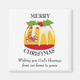 SPANISH FLAG Christmas Pudding Magnet