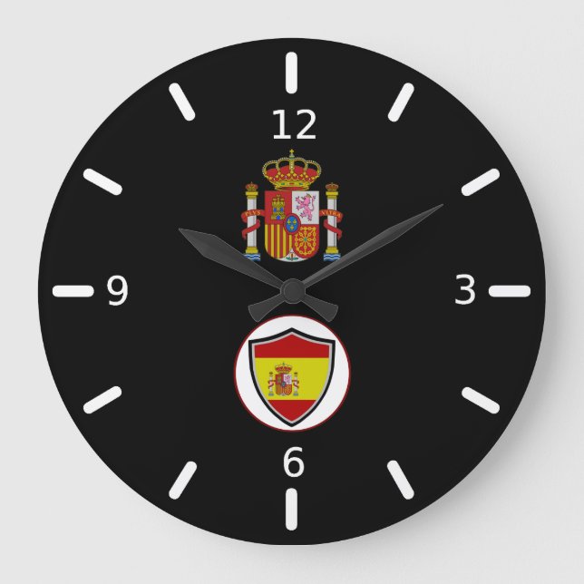 Spanish flag-coat arms large clock (Front)