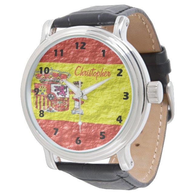 Spanish Flag Design Watch (Angled)