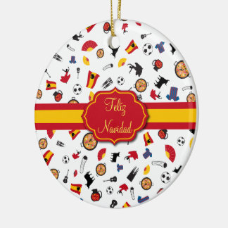 Spanish Flag Feliz Navidad Ornament