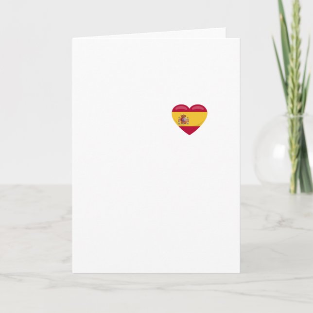 Spanish Flag Heart Cute Spain Gift for Men & Women Card (Front)