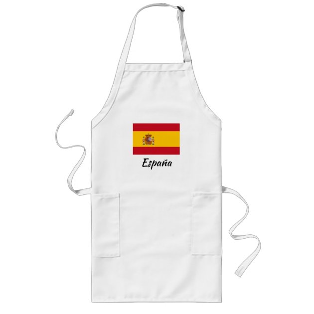Free Name Spain Restaurant BBQ Cookout Spanish Flag Custom Embroidered Apron Monogram