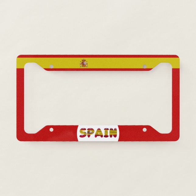 Spanish flag license plate frame (Front)