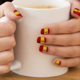 Spanish flag minx nail art