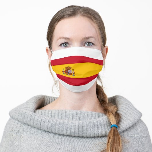 Spanish flag of Spain custom Adult Cloth Face Mask (Worn)
