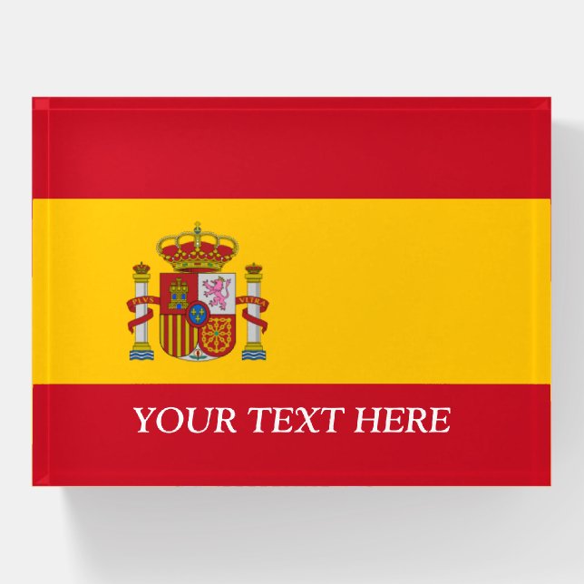 Spanish flag of Spain custom paperweight gift (Front)